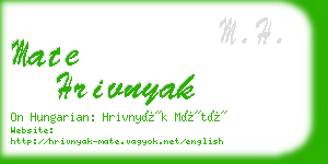 mate hrivnyak business card